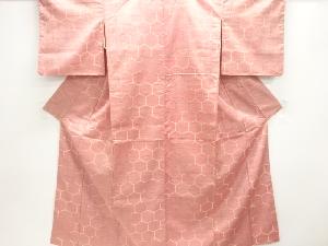 亀甲模様織出し手織り紬着物